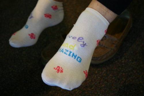 Carmen's Lovely and Amazing embroidered socks