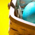 Blue Easter Egg in basket