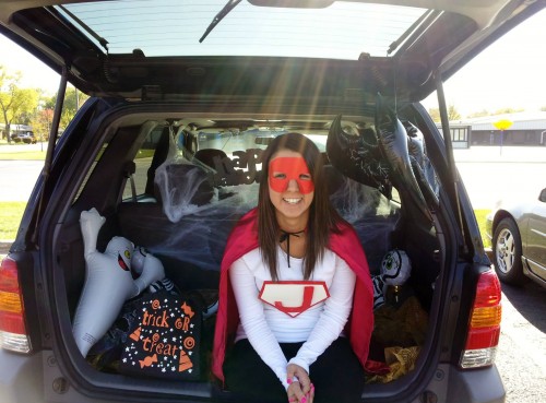 Junior Warden Jessica used her superpowers to make Trunk or Treat happen