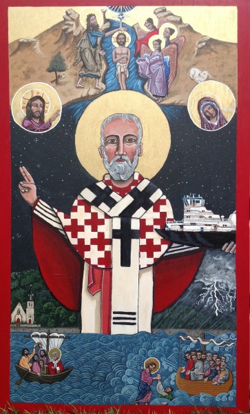 St Nicholas of Myra, by Kelly Latimore, icon at Grace Church, Pomeroy OH